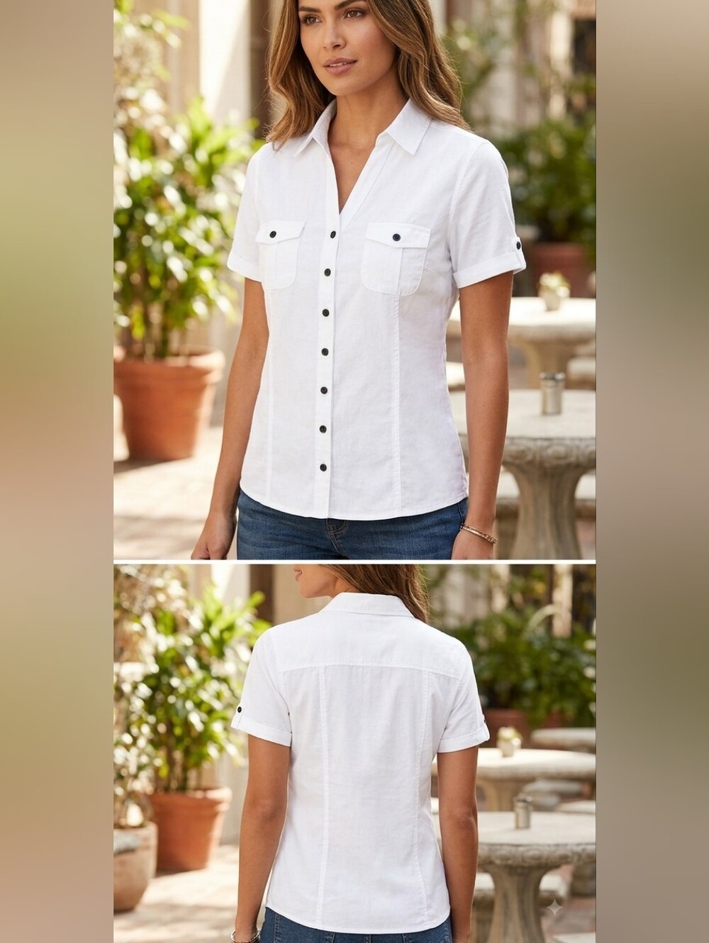 BLANE DU NIL White Short Sleeve Shirt